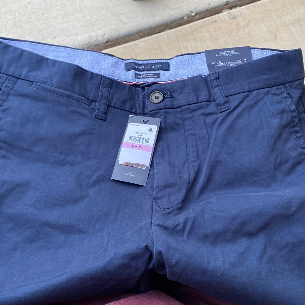 Mens blue chino dress pants - Tommy Hilfiger
